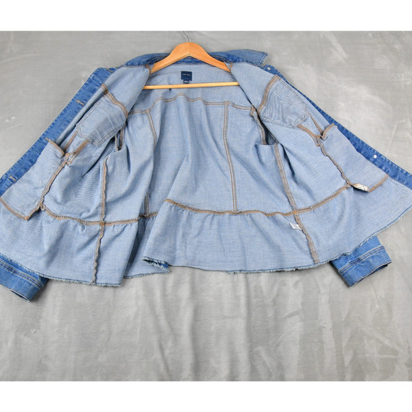 J. Jill Womens Jacket Plus Size 2X Trucker Medium Wash Denim Jean - Picture 4 of 8